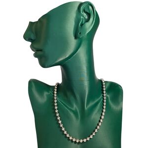 Avon jewelry vintage small round silver metal ball minimalist chain necklace